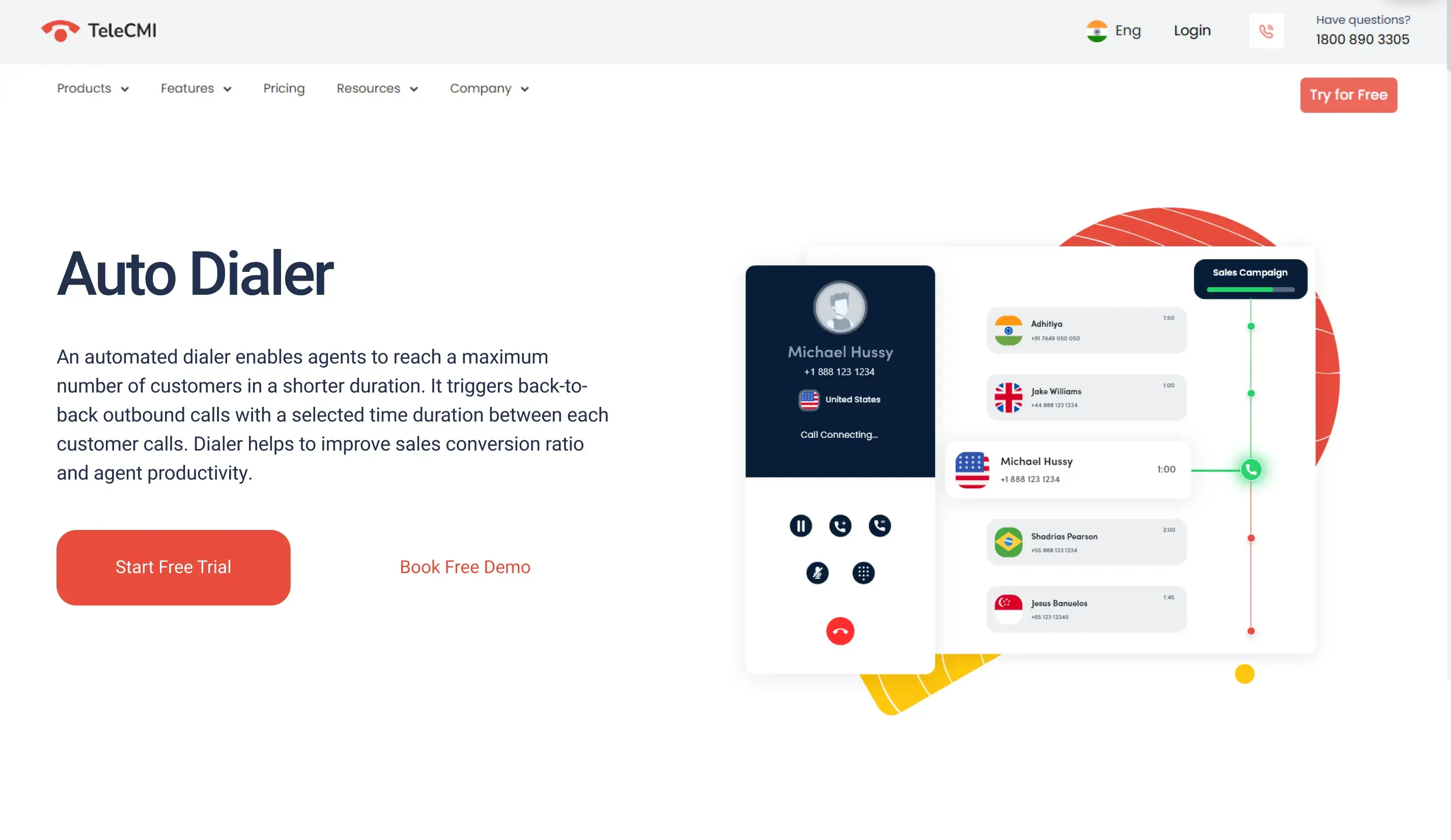Telecmi auto dialer